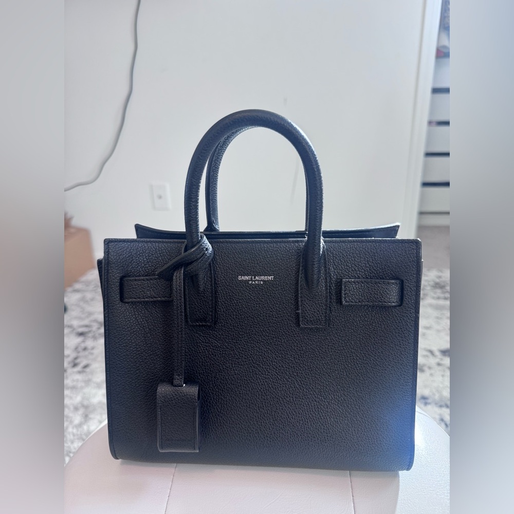 Saint Laurent Textured Black Tote - Picture 2 of 2